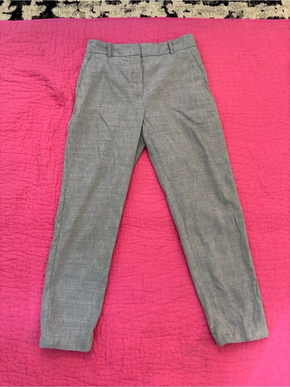 Eleventy Gray/ blue Slim Straight Women's Dress Pants, US2